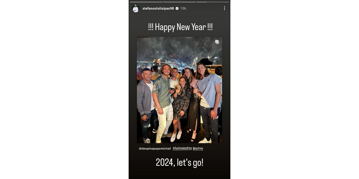 Stefanos Tsitsipas via Instagram stories