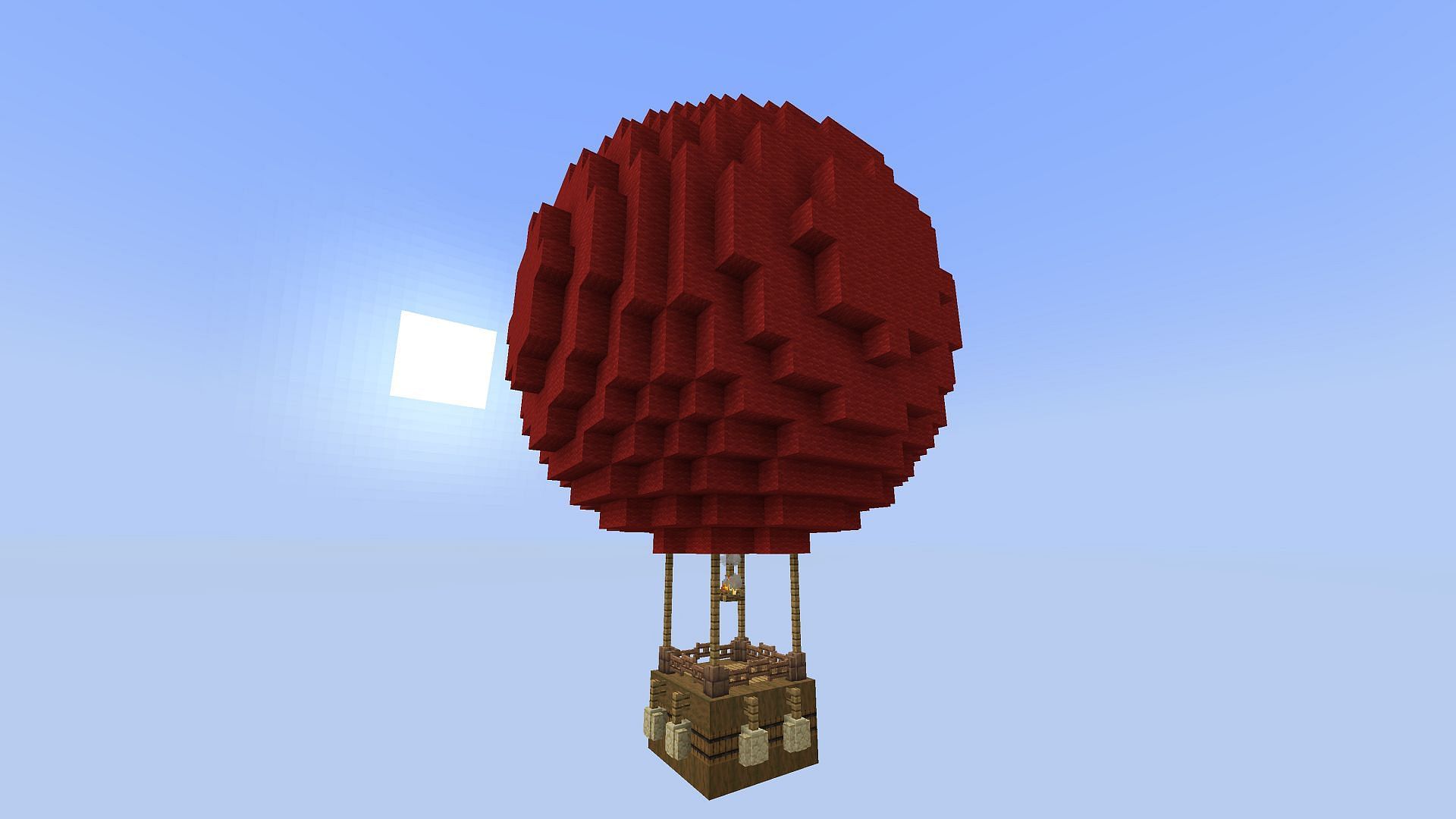 Take to the skies in a hot air balloon in Minecraft (Image via Bubble-Dash/Reddit)