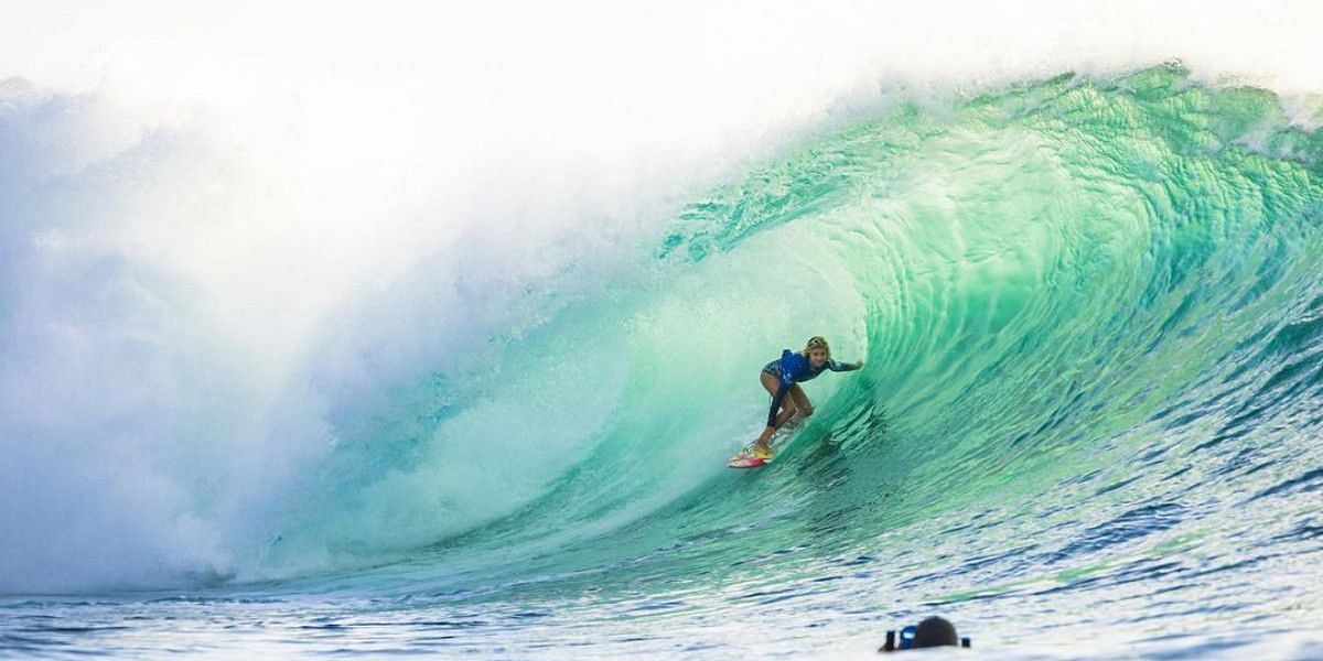 Brooks surfing at the 2022 Rip Curl Padang Padang Cup (Image via Instagram/Brooks)