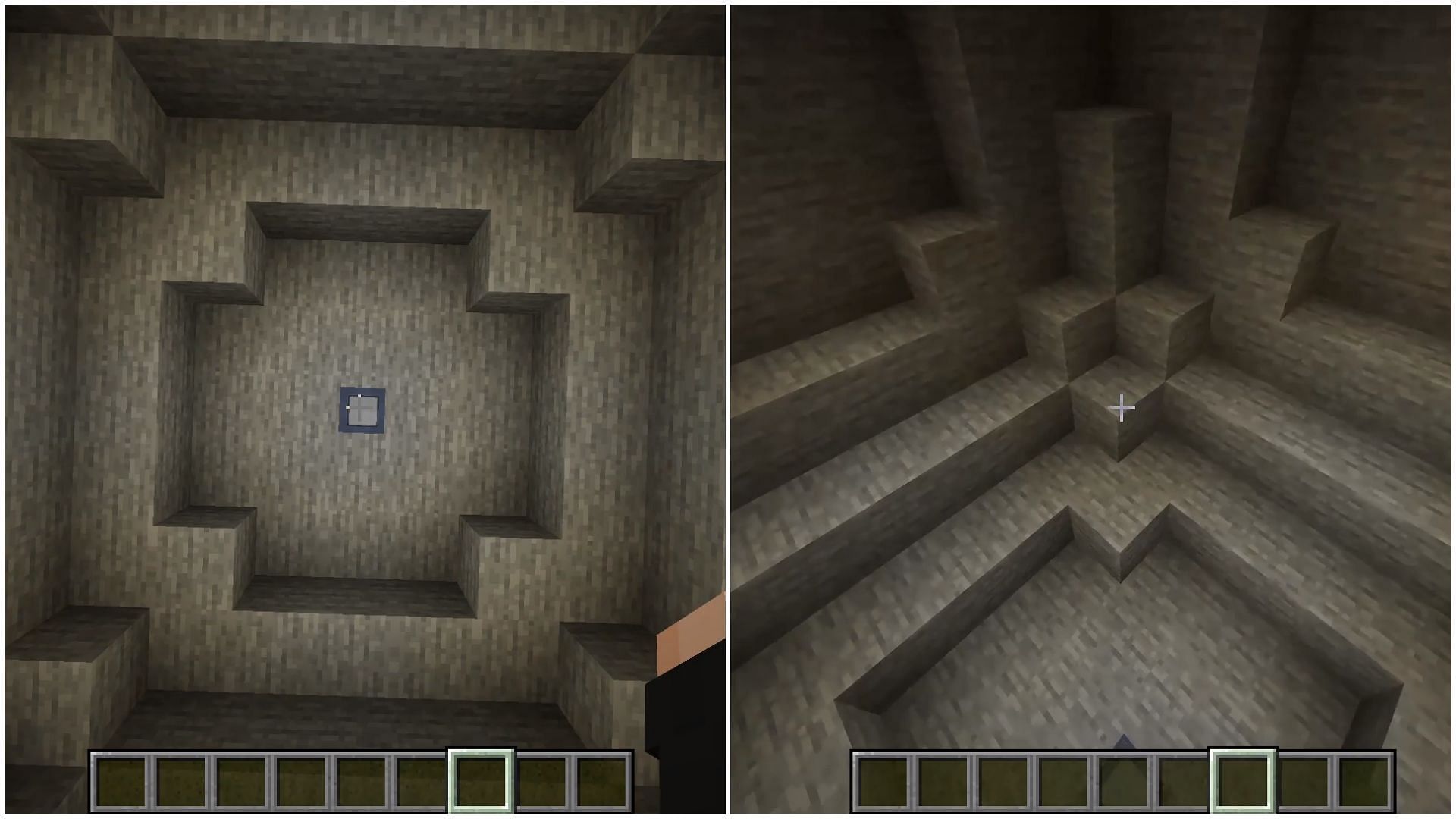 Minecraft players discuss asymmetrical pattern after mining at maximum distance (Image via Reddit)