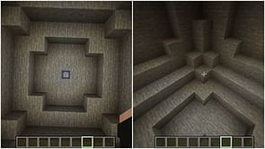 Minecraft players discuss asymmetry in pattern while mining at maximum distance