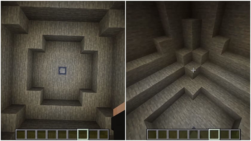 Minecraft players discuss asymmetry in pattern while mining at maximum ...