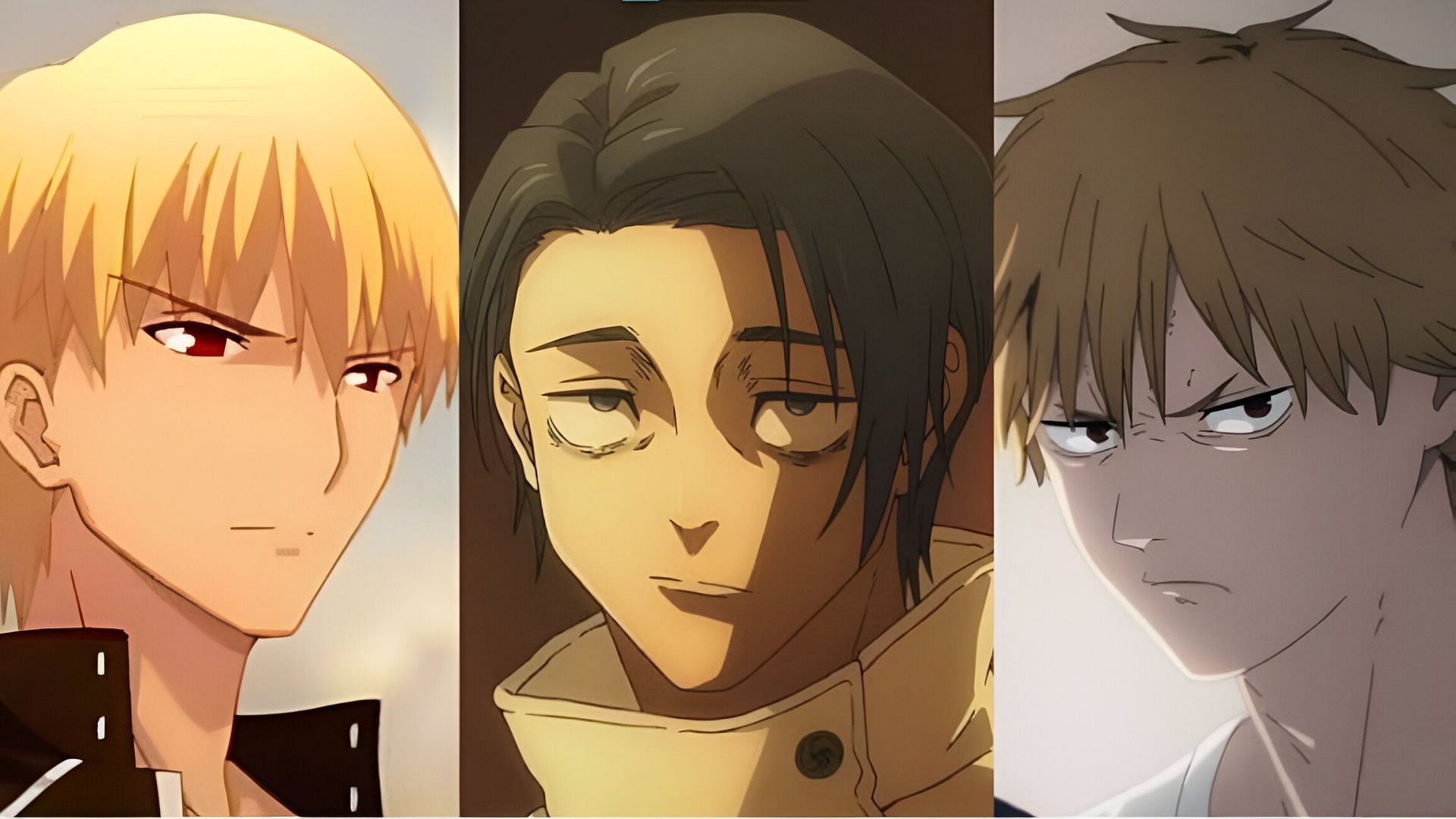 Gilgamesh (left). Yuta (middle). Denji (right) (Image via ufotable &amp; MAPPA)