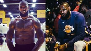 Watch: LeBron James' reaction as courtside heckler wildly claims Lakers star 'sacrificed' Kobe Bryant