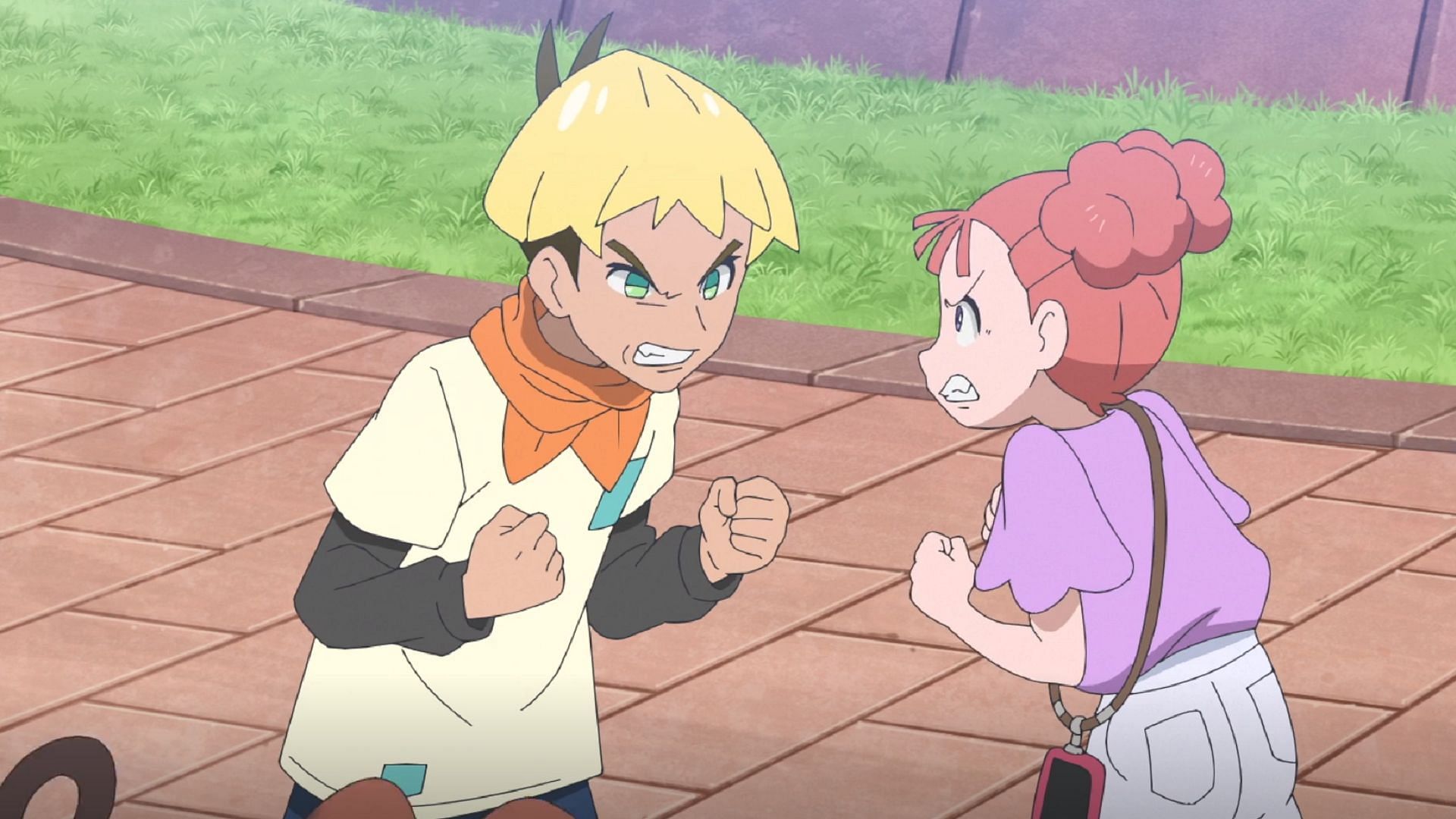 Renta and Yuno boil with anger in Pokemon Horizons Episode 36 (Image via The Pokemon Company)