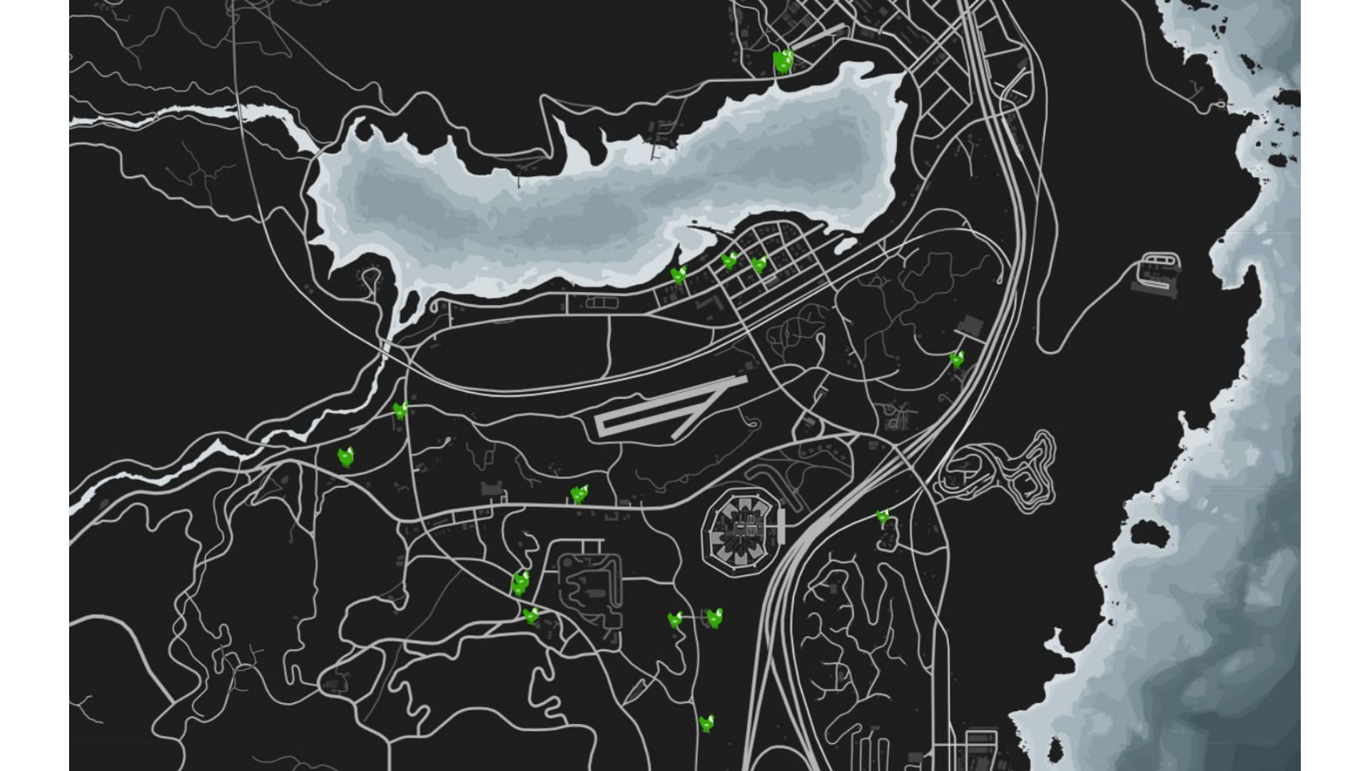 Grand Theft Auto Online Hen locations in Sandy Shores and Grapeseed (Image via GTAWeb.eu)