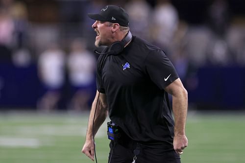 Dan Campbell at Detroit Lions v Dallas Cowboys