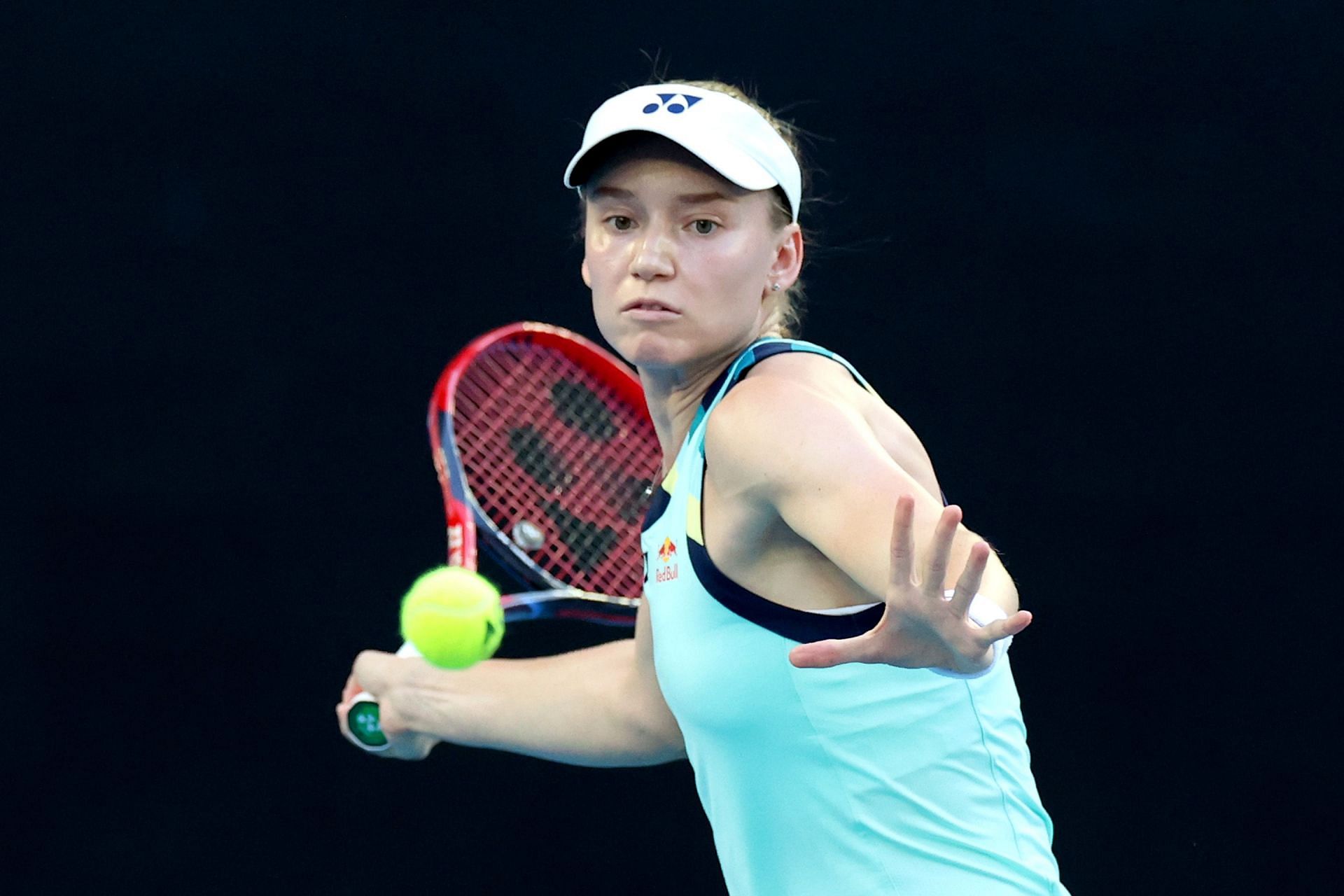 Elena Rybakina in action during her first-round match at the 2024 Australian Open