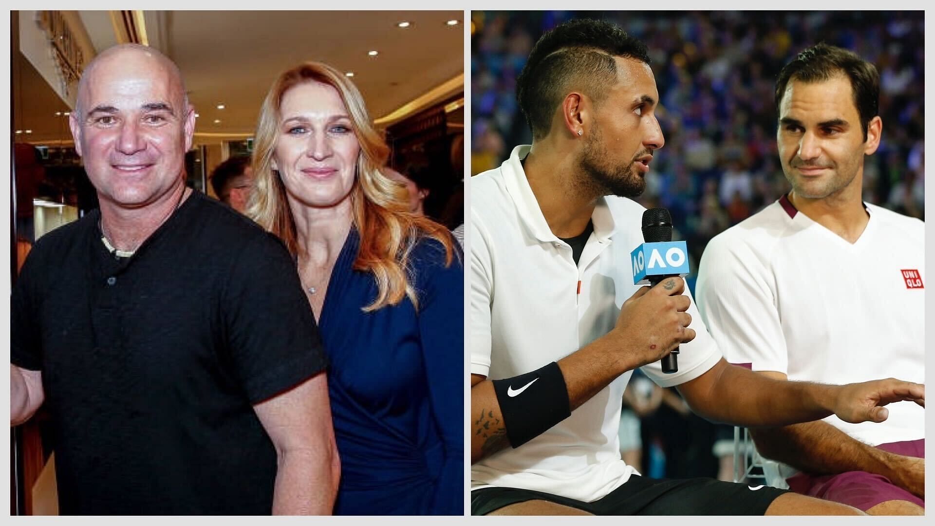 Andre Agassi, Steffi Graf, Nick Kyrgios and Roger Federer.