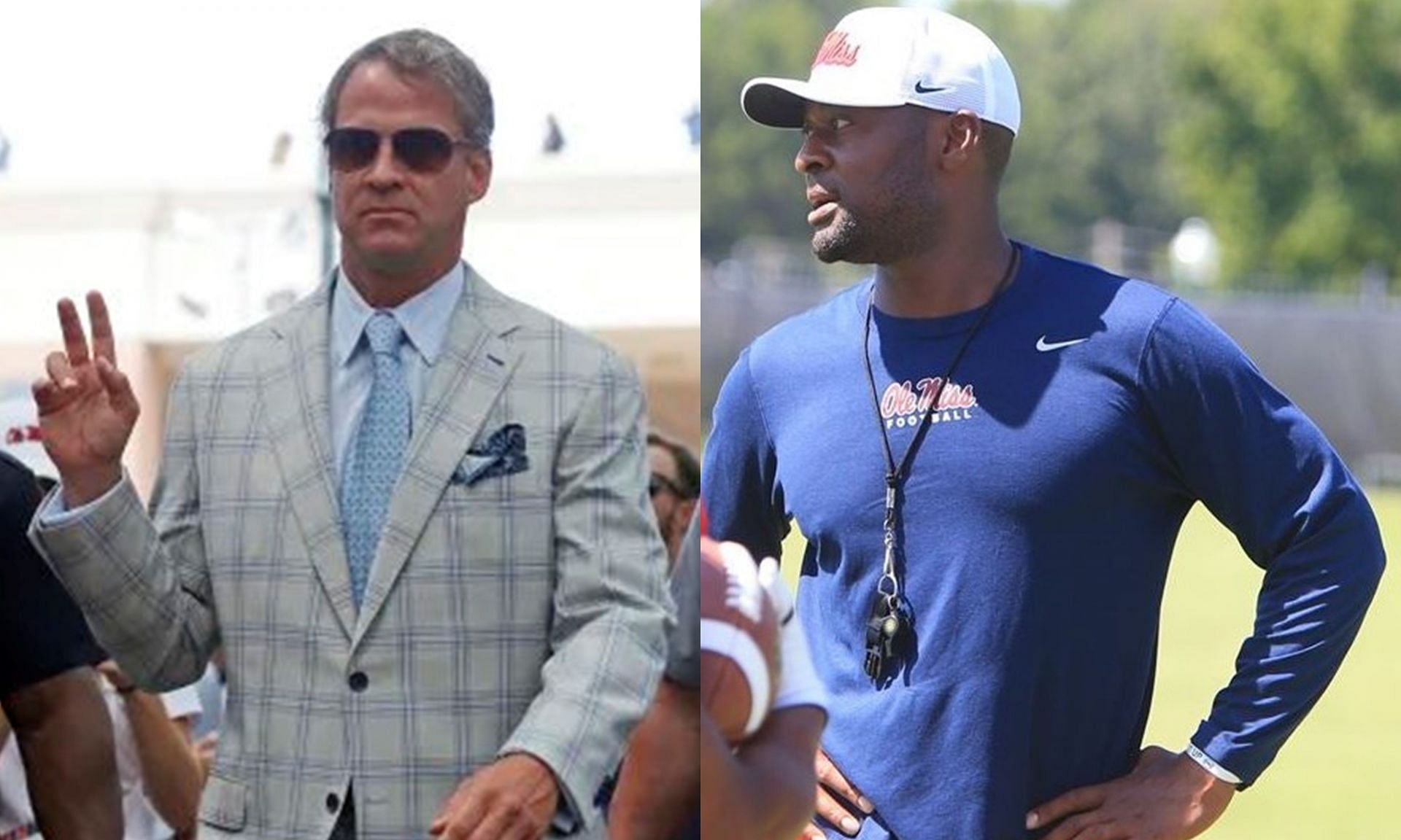 Lane Kiffin (left), Derrick Nix (right)