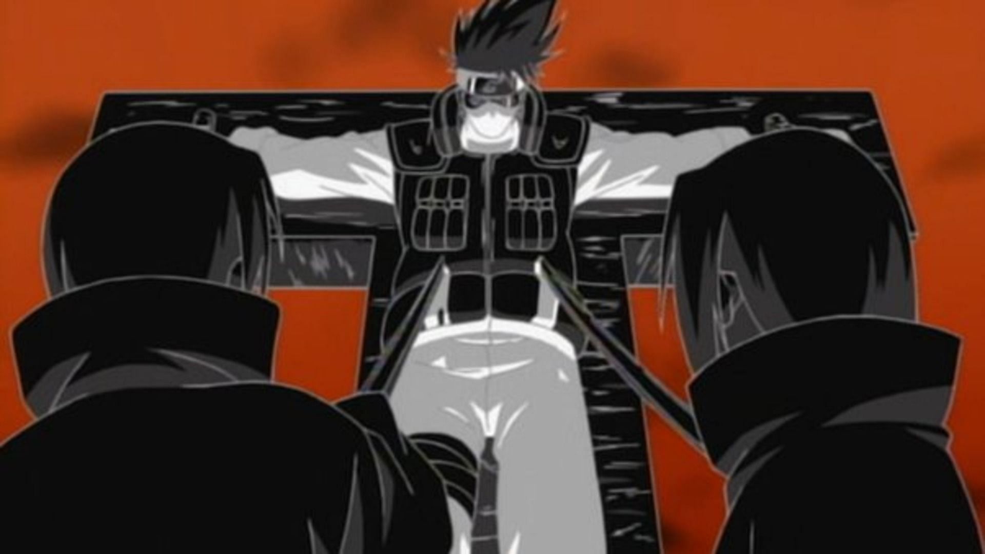 Itachi trapping Kakashi in his Tsukuyomi in Naruto (Image via Studio Pierrot)
