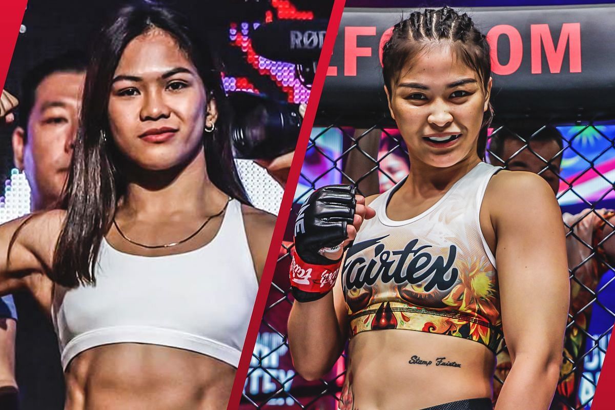 Denice Zamboanga (L) said she is all business to realize her goal of becoming a ONE world champion against Stamp (R). -- Photo by ONE Championship