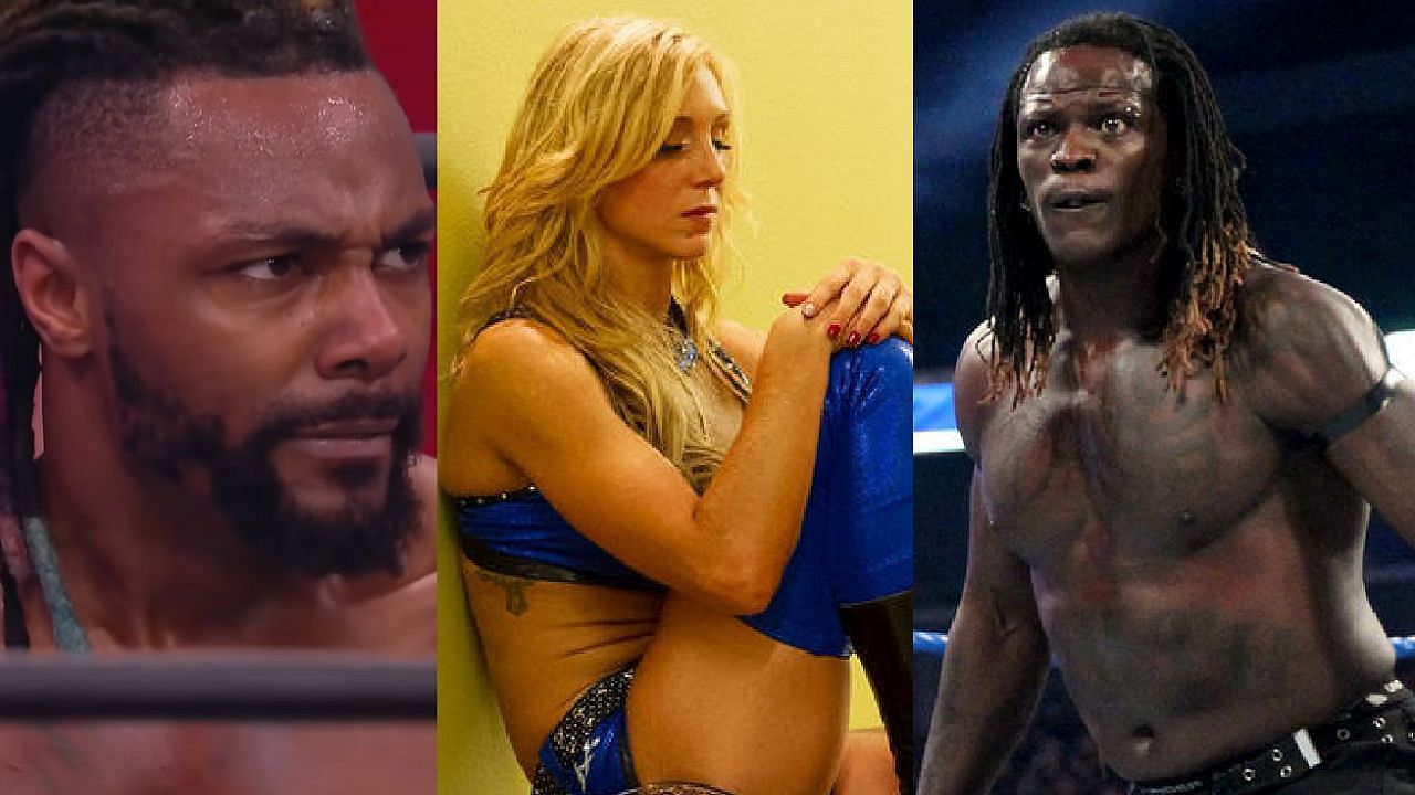 Swerve Strickland, Charlotte Flair, and R-Truth (left to right)