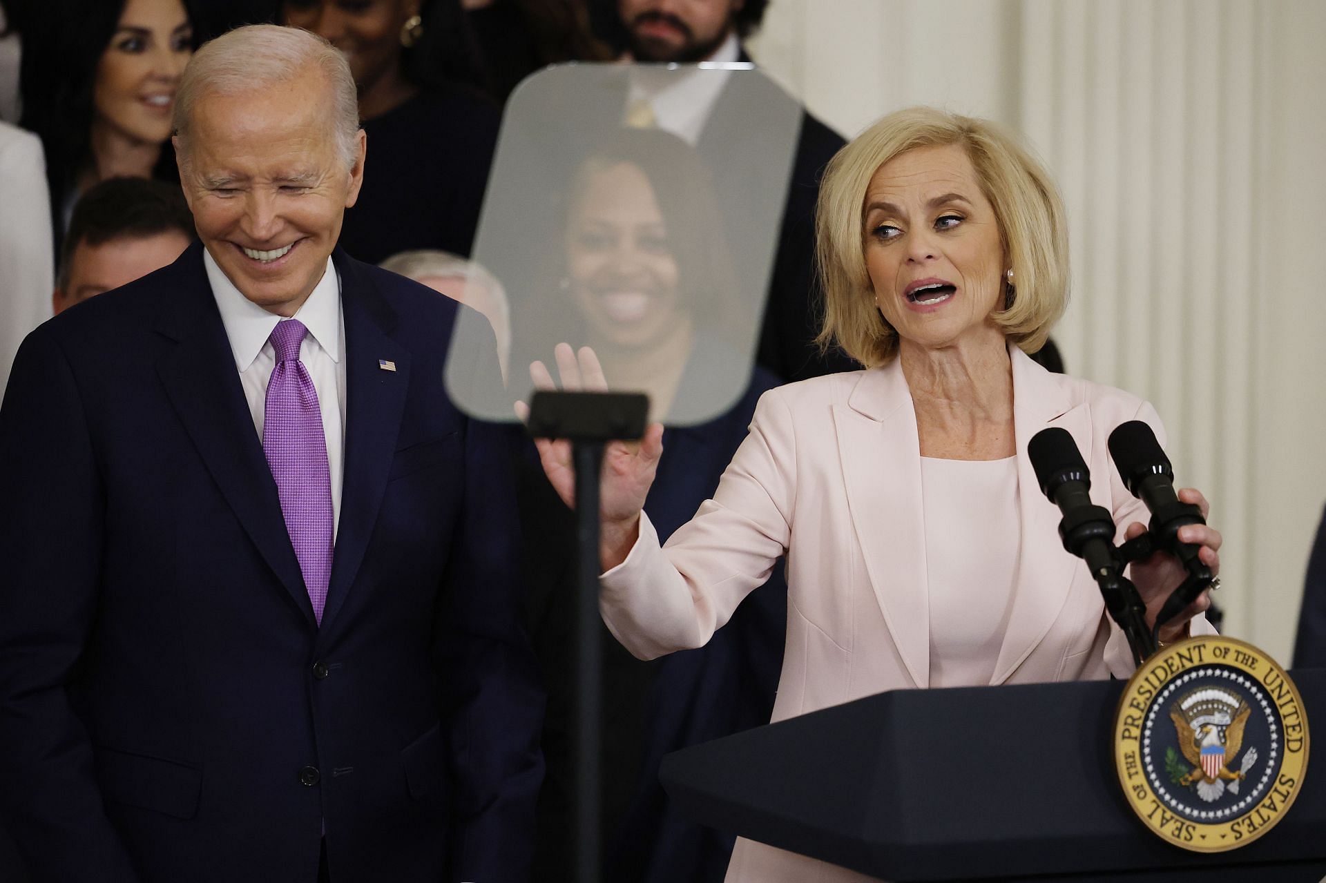 Biden Hosts NCAA Champion LSU Tigers And Connecticut Huskies At White House