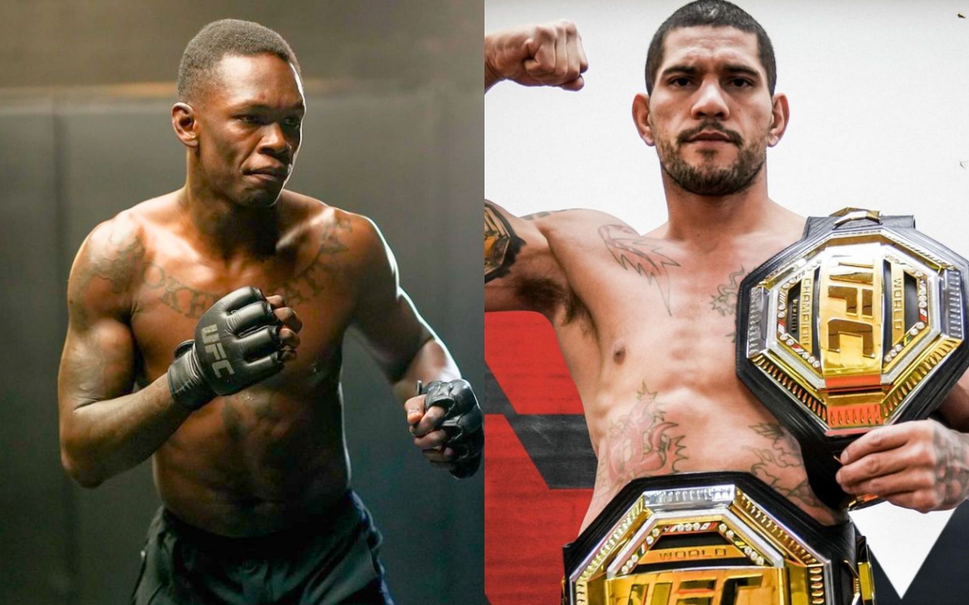 Israel Adesanya (left) and Alex Pereira (right) could headline UFC 300 according to Michael Bisping [Images Courtesy: @engage and @alexpoatanpereira on Instagram]
