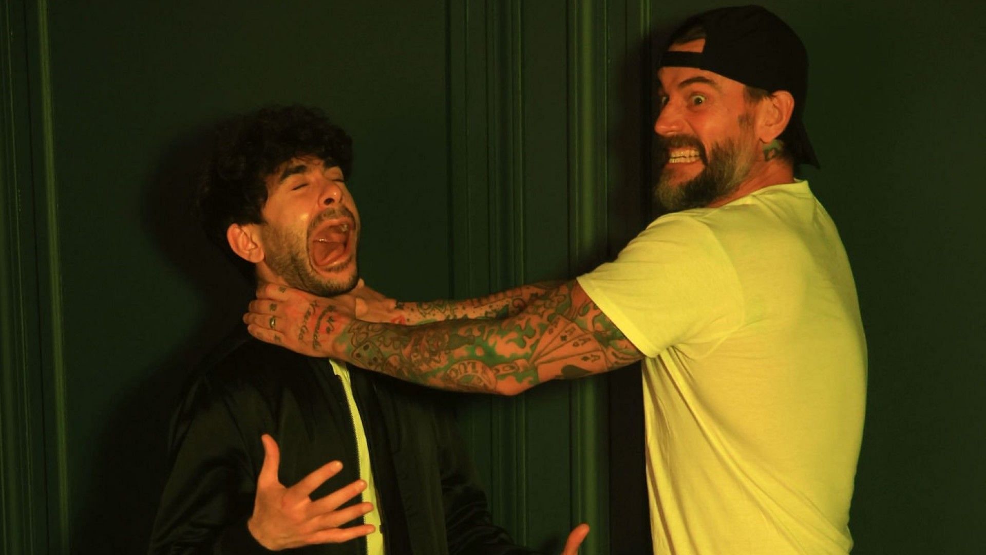 CM Punk and Tony Khan joke around at a post-Dynamite party in Los Angeles