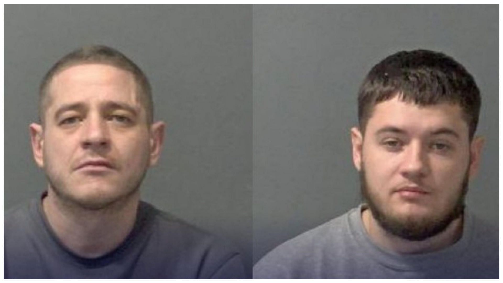 Nick Papworth (left) and Anthony Bennison (right) sentenced to prison for triple stabbing (Image via @bedspolice/X) 