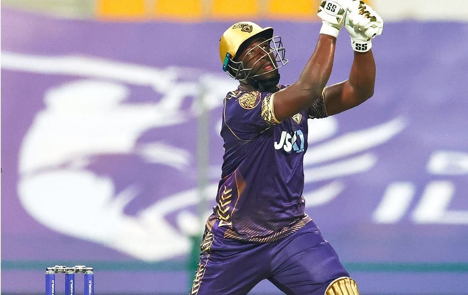Andre Russell in action (Image Courtesy: X/International League T20)