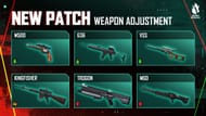 Weapon adjustment in the Free Fire OB43 update. (Image via Garena)