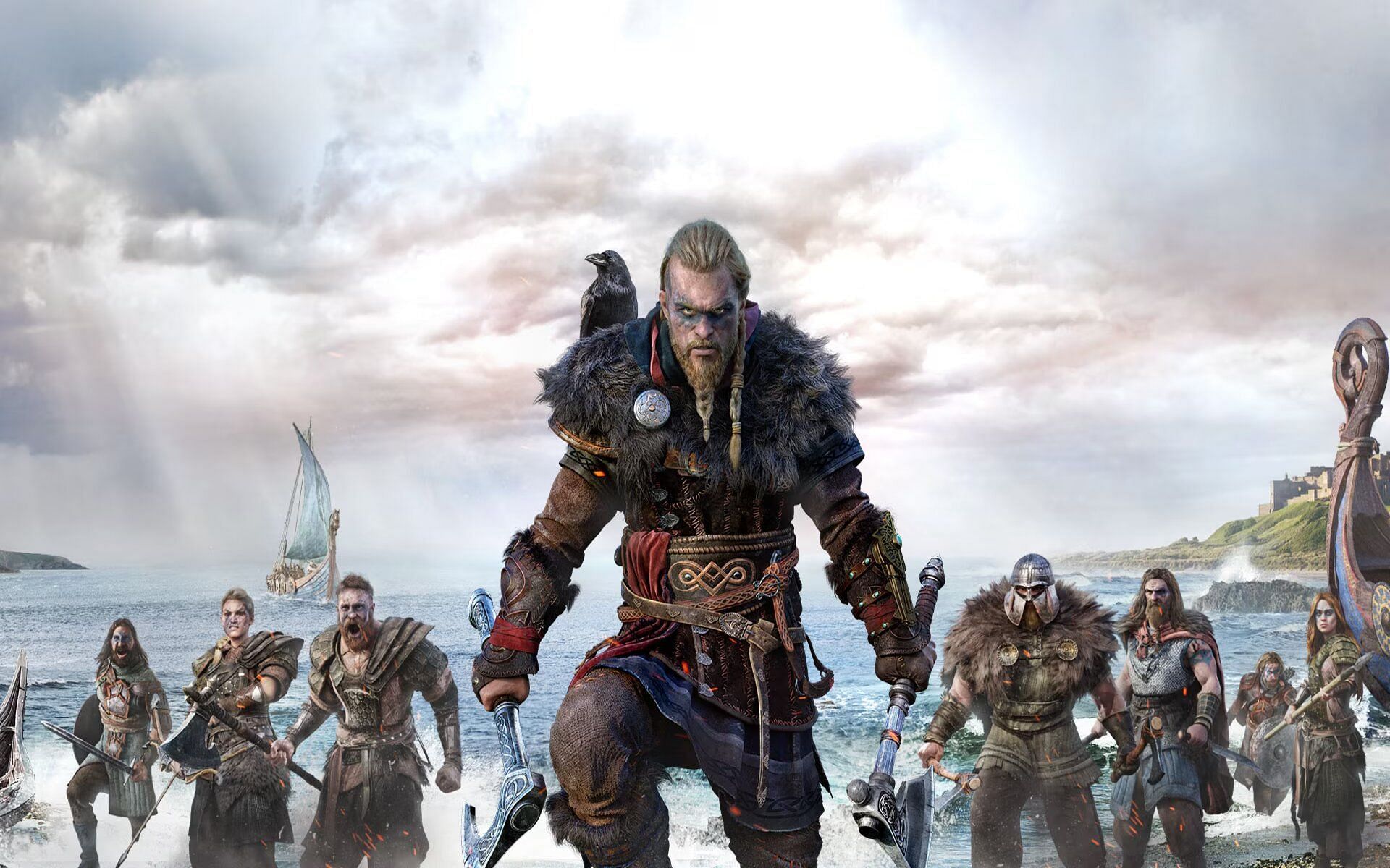 Eivor leading their viking compatriots in raids.