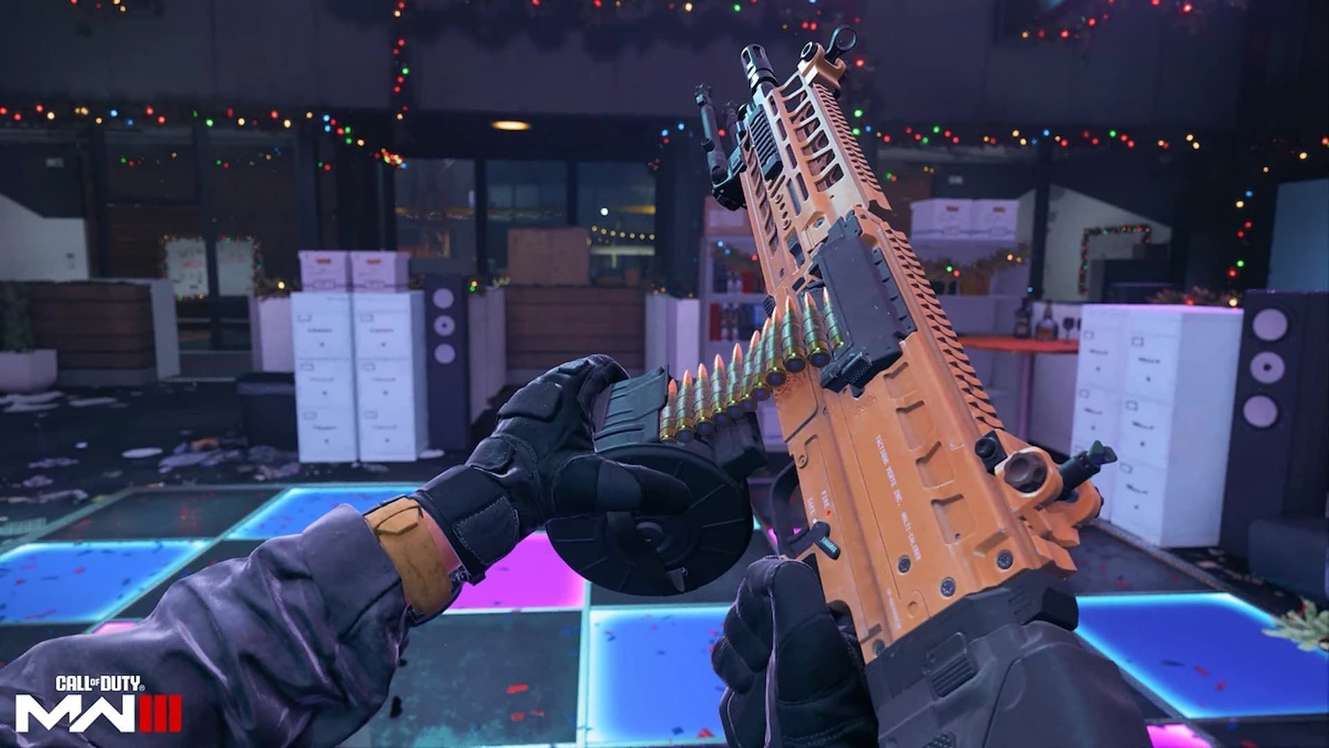 The TAQ Evolvere LMG can be obtained via Weekly Challenges (Image via Activision)