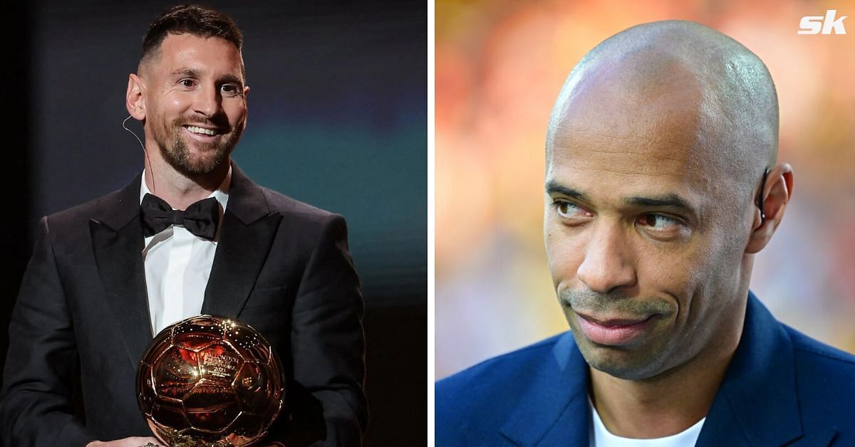 Thierry Henry and Lionel Messi (via Getty Images)