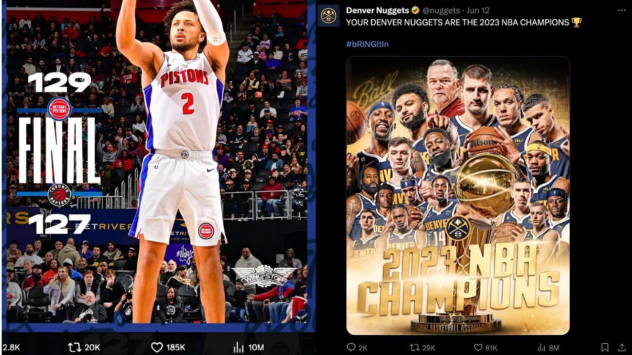 Pistons&rsquo; record-breaking tweet garnering more likes than Nuggets&rsquo;