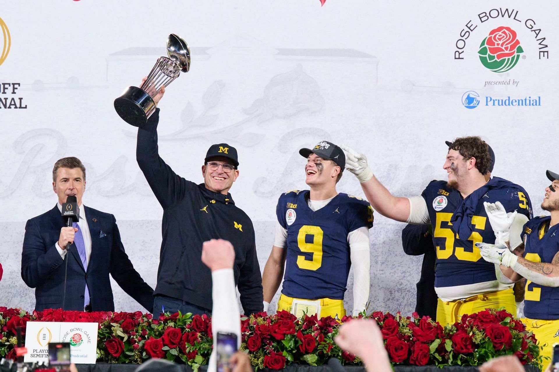 J.J McCarthy after the Rose Bowl (Picture Source: @UMichFootball (X))