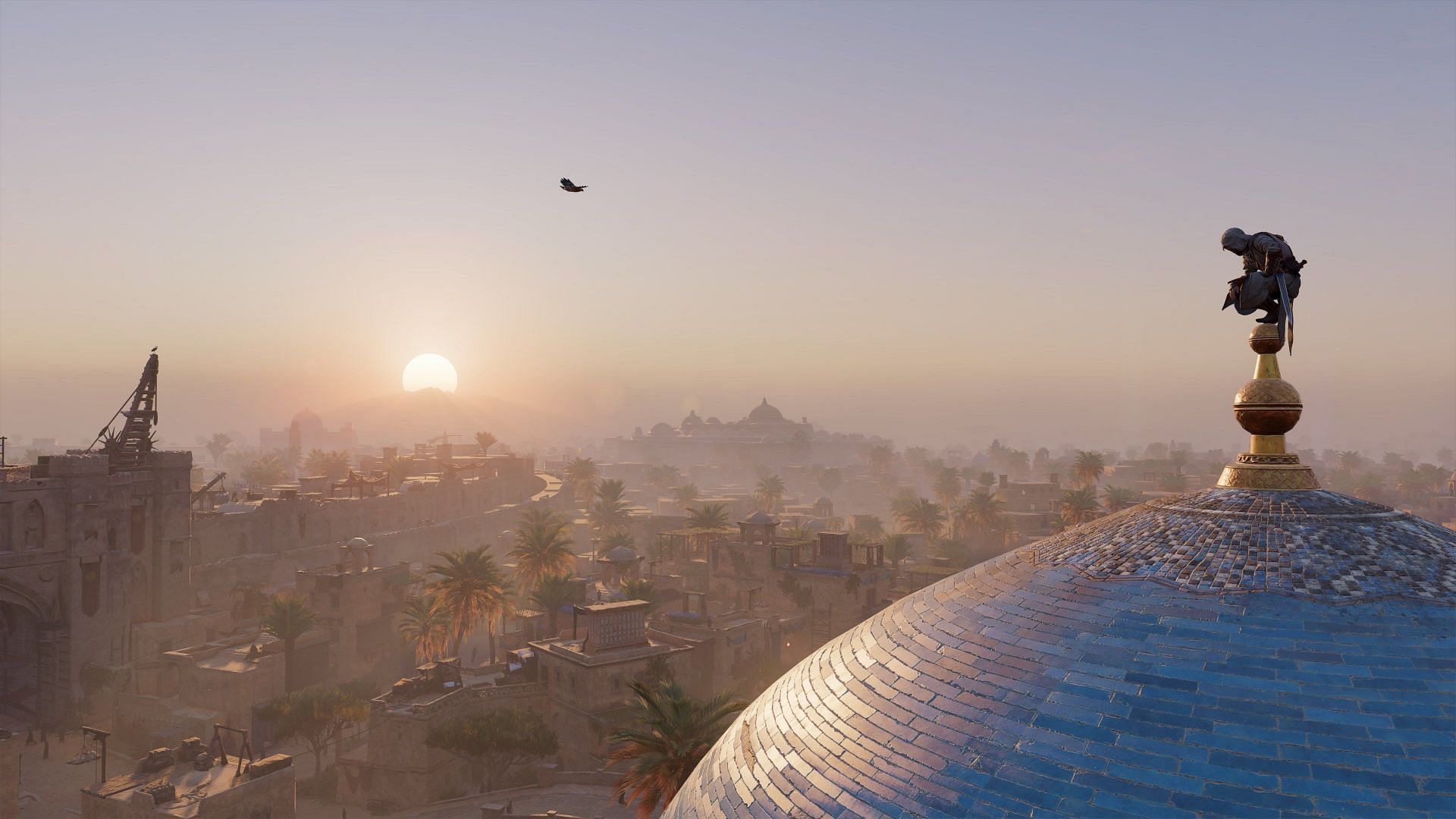 Basim synchronizing with the Abbasiyah region in Assassin&#039;s Creed Mirage (Image via Ubisoft)