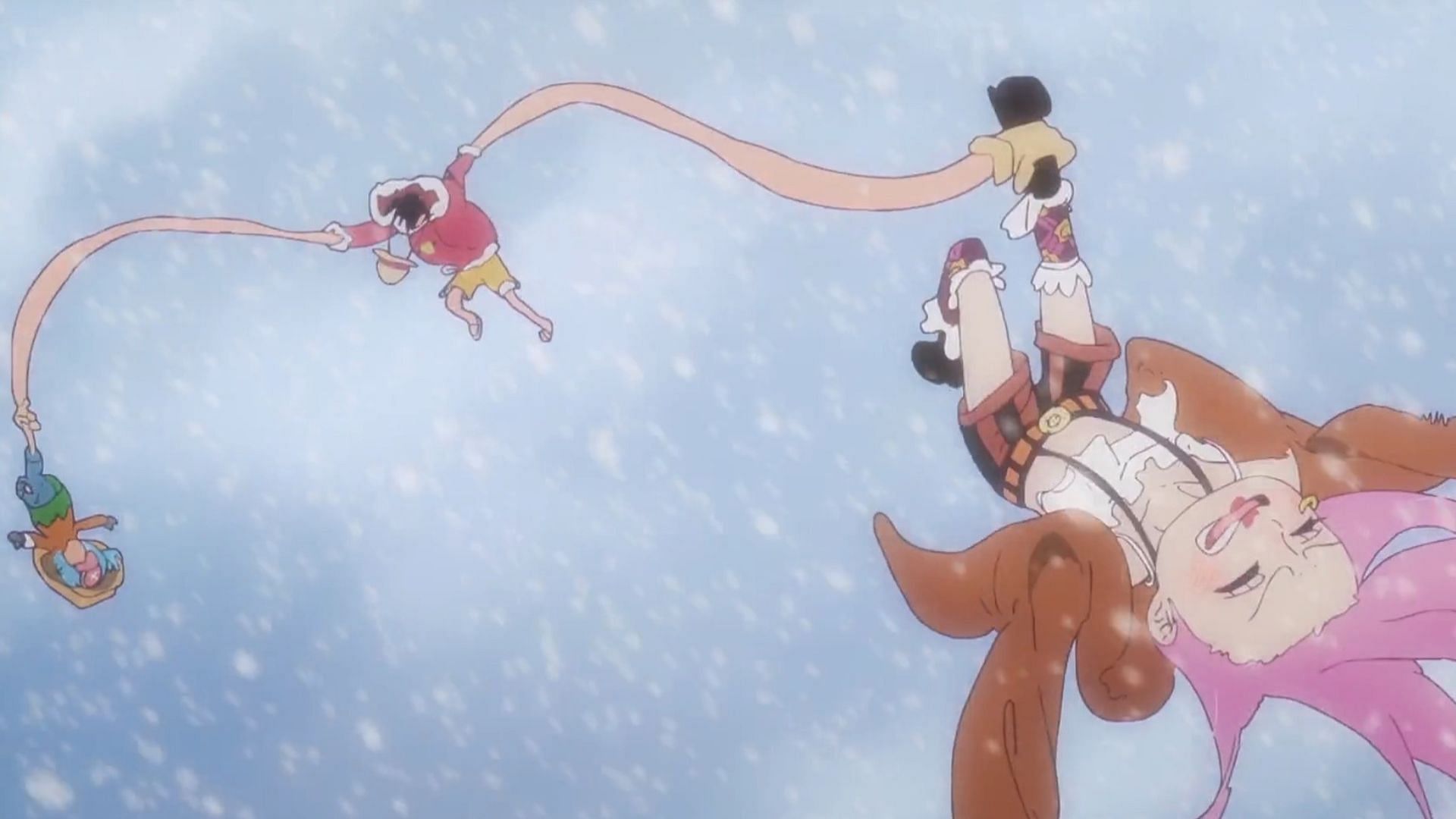 Luffy catches Chopper and Bonney in One Piece episode 1089 (Image via Toei Animation)