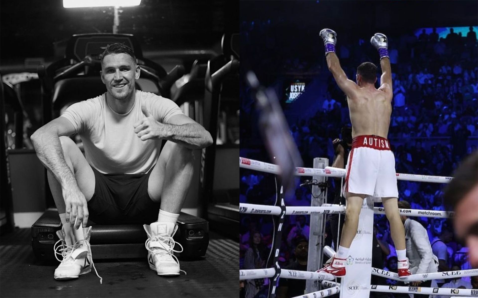 Callum Smith (left), wearing the 