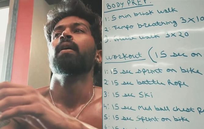 "Always in the zone" - Hardik Pandya shares workout routine during his road to recovery