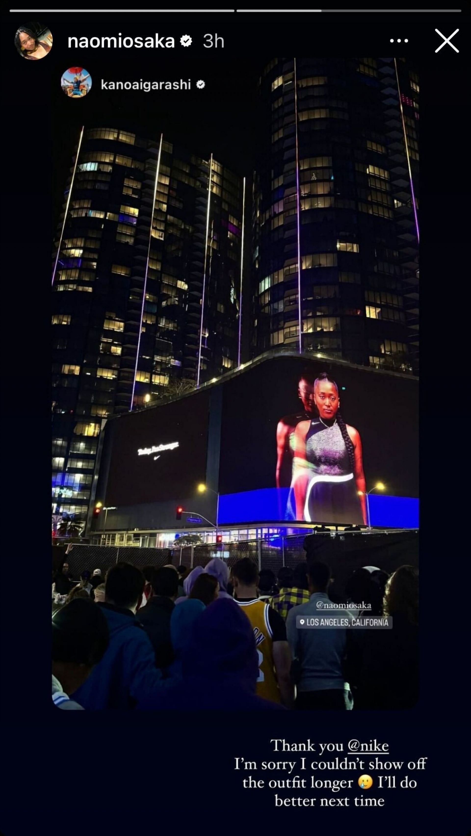 Naomi Osaka sends a gracious message to her outfit sponsor Nike