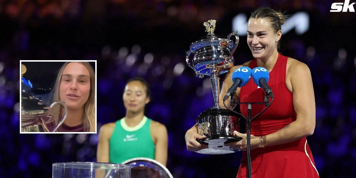 Aryna Sabalenka apologizes to Chinese fans on Weibo (inset)