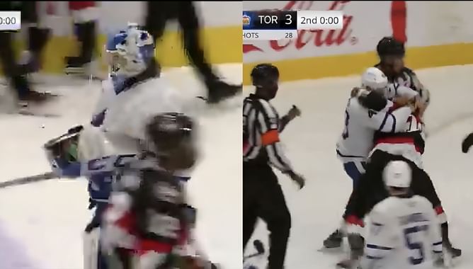 Watch: Bokondji Imama’s jab at Denis Hildeby ignites fierce battle in Toronto Marlies vs Belleville Senators game
