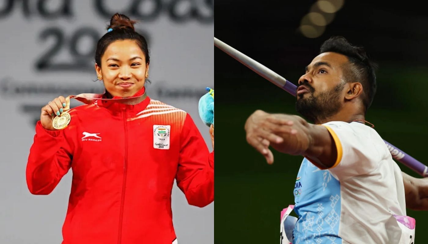 Indian athletes Mirabi Chanu and Kishore Jena 