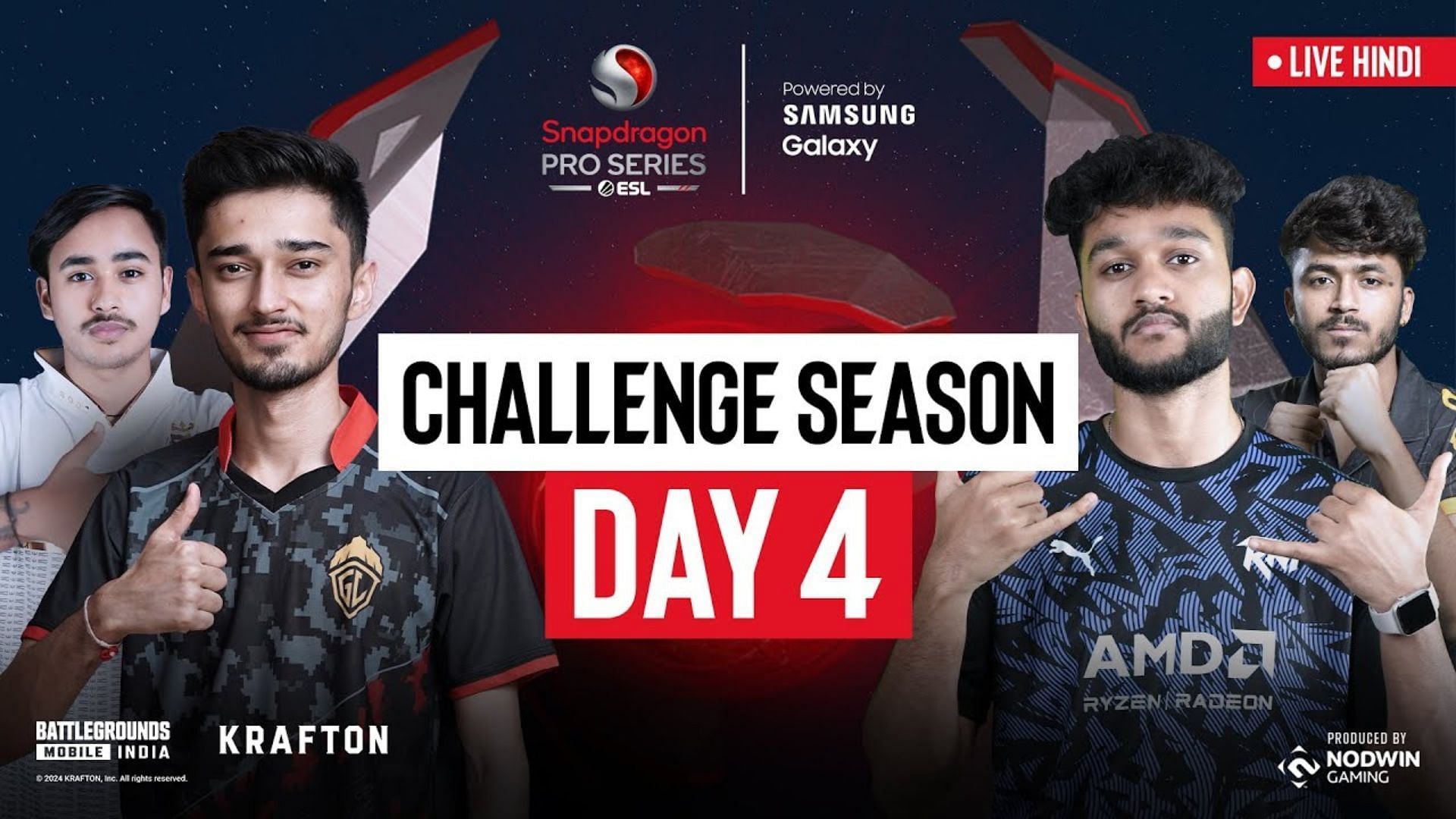 ESL Snapdragon BGMI Pro Series 2024 Challenge Season Day 4 Teams