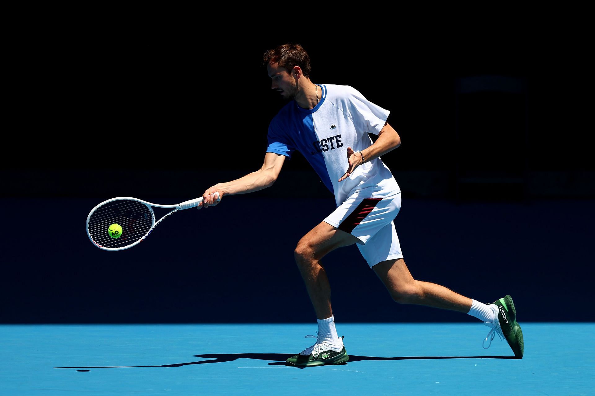 Daniil Medvedev practices ahead of the 2024 Australian Open in Melbourne, Australia - Getty Images