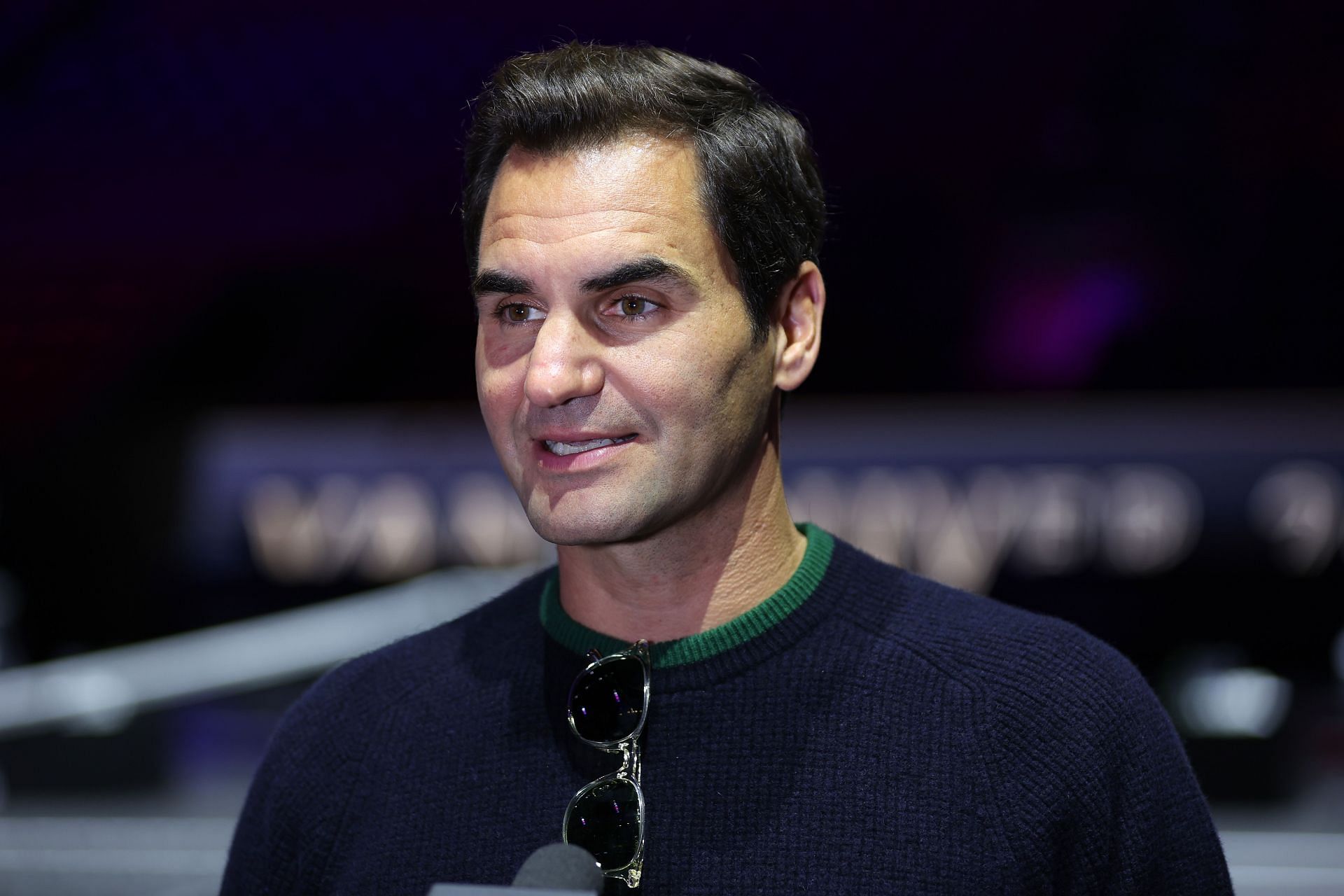 Roger Federer pictured at the 2023 Laver Cup