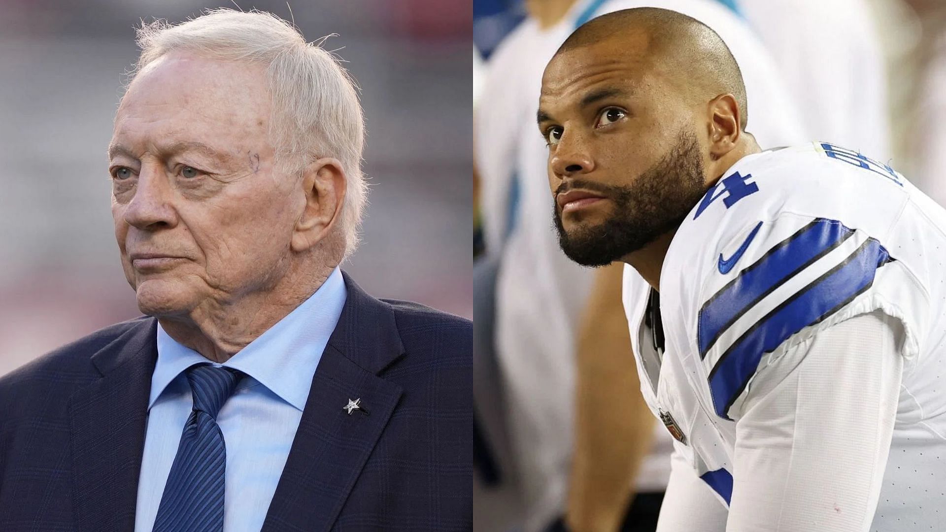 Dallas Cowboys owner Jerry Jones and quarterback Dak Prescott