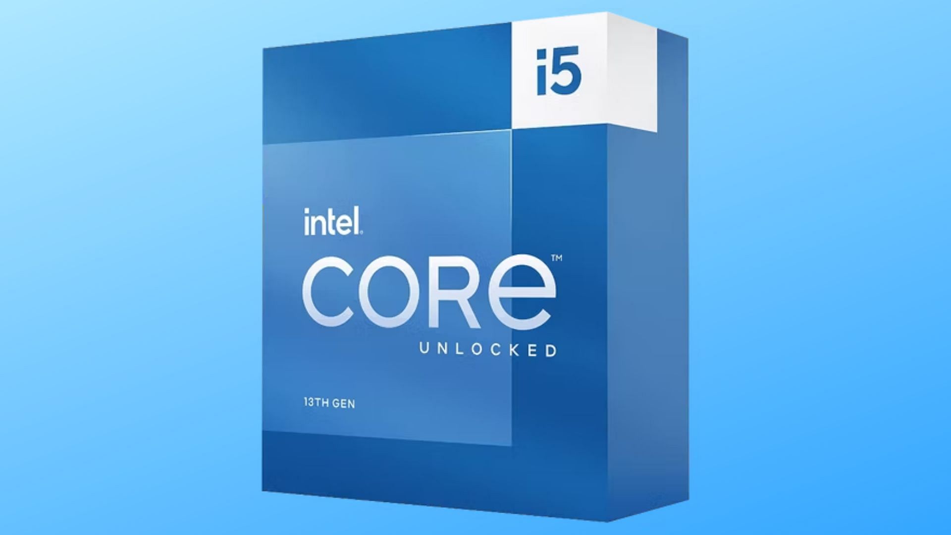 Core i5 box on blue background