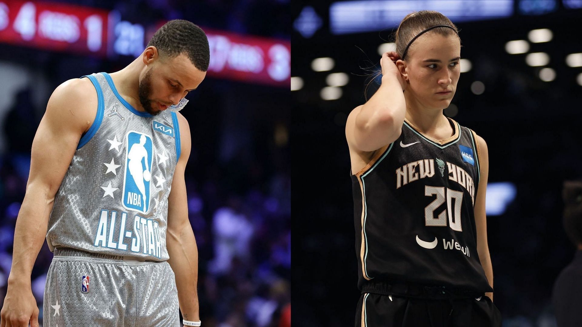 Fans react to Steph Curry facing Sabrina Ionescu in a three-point contest at the NBA All-Star Weekend