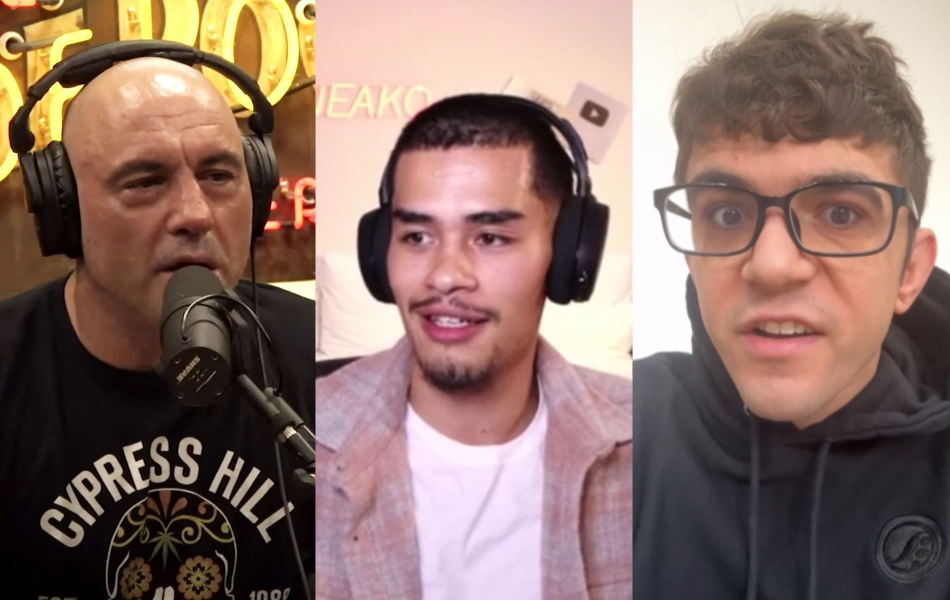 Sneako responds to latest drama (Image via YouTube/Joe Rogan, Rumble/Sneako and Instagram/Mikey Musumeci)