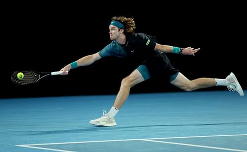 Andrey Rublev in action at the 2024 Australian Open.