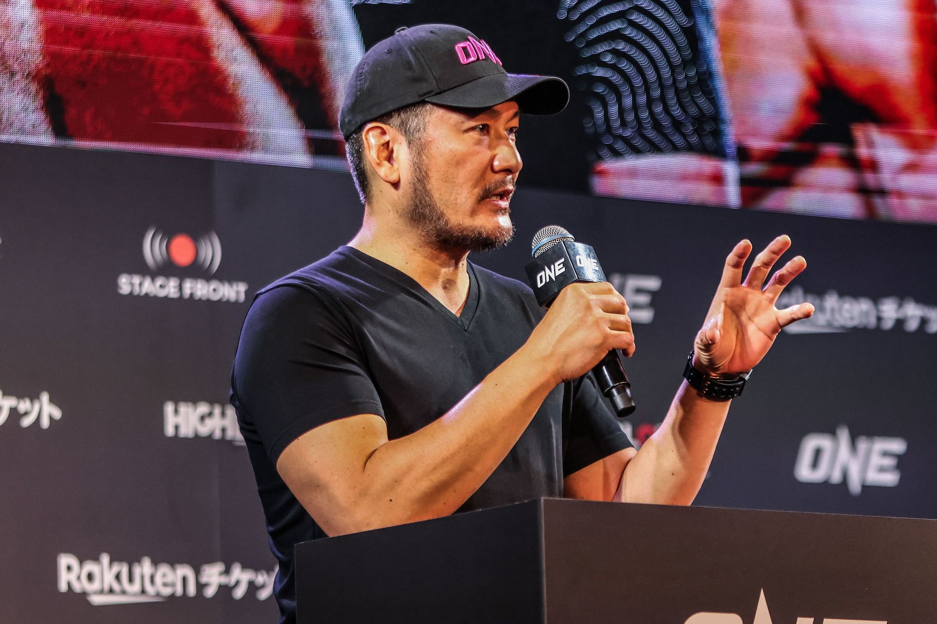 ONE Championship CEO Chatri Sityodtong speaks at the ONE 165 press conference in Tokyo.
