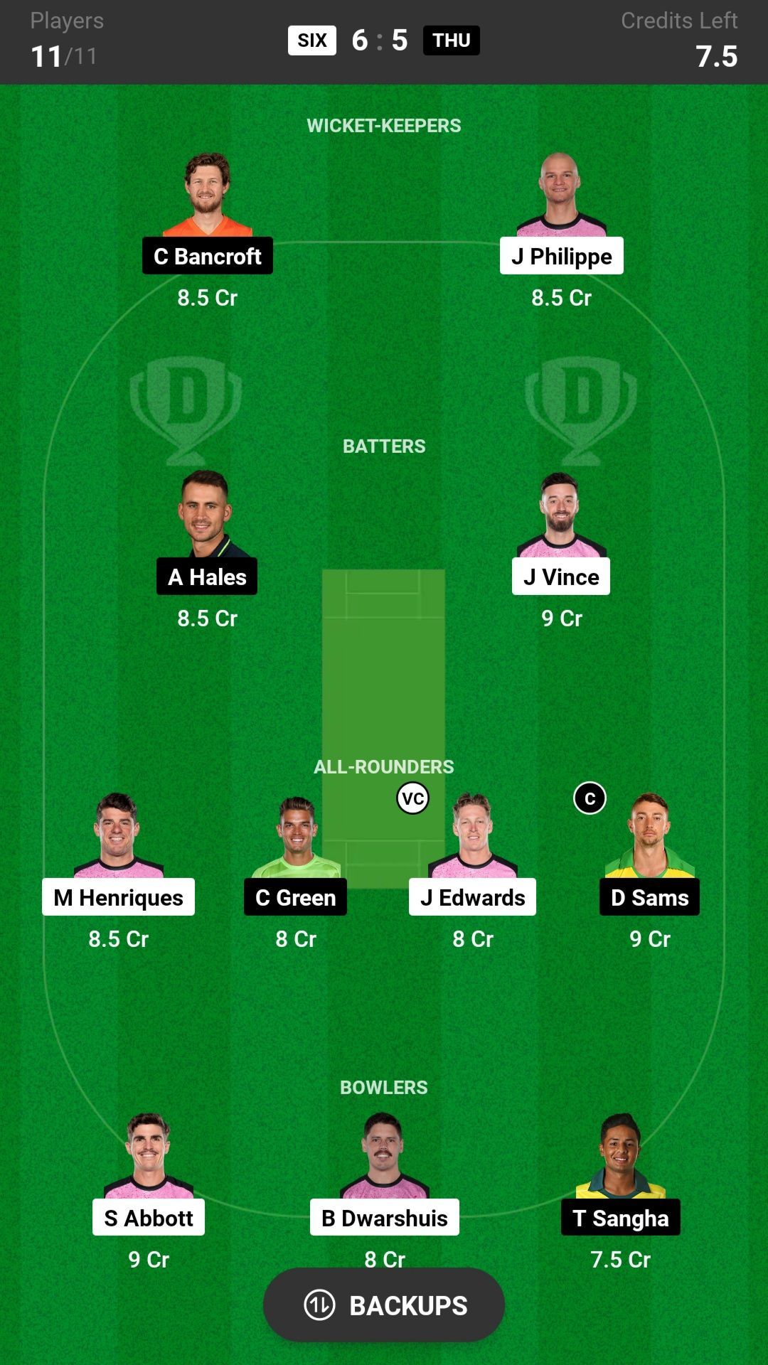 Sydney Sixers vs Sydney Thunder Dream11 Prediction Today, Head-to-head