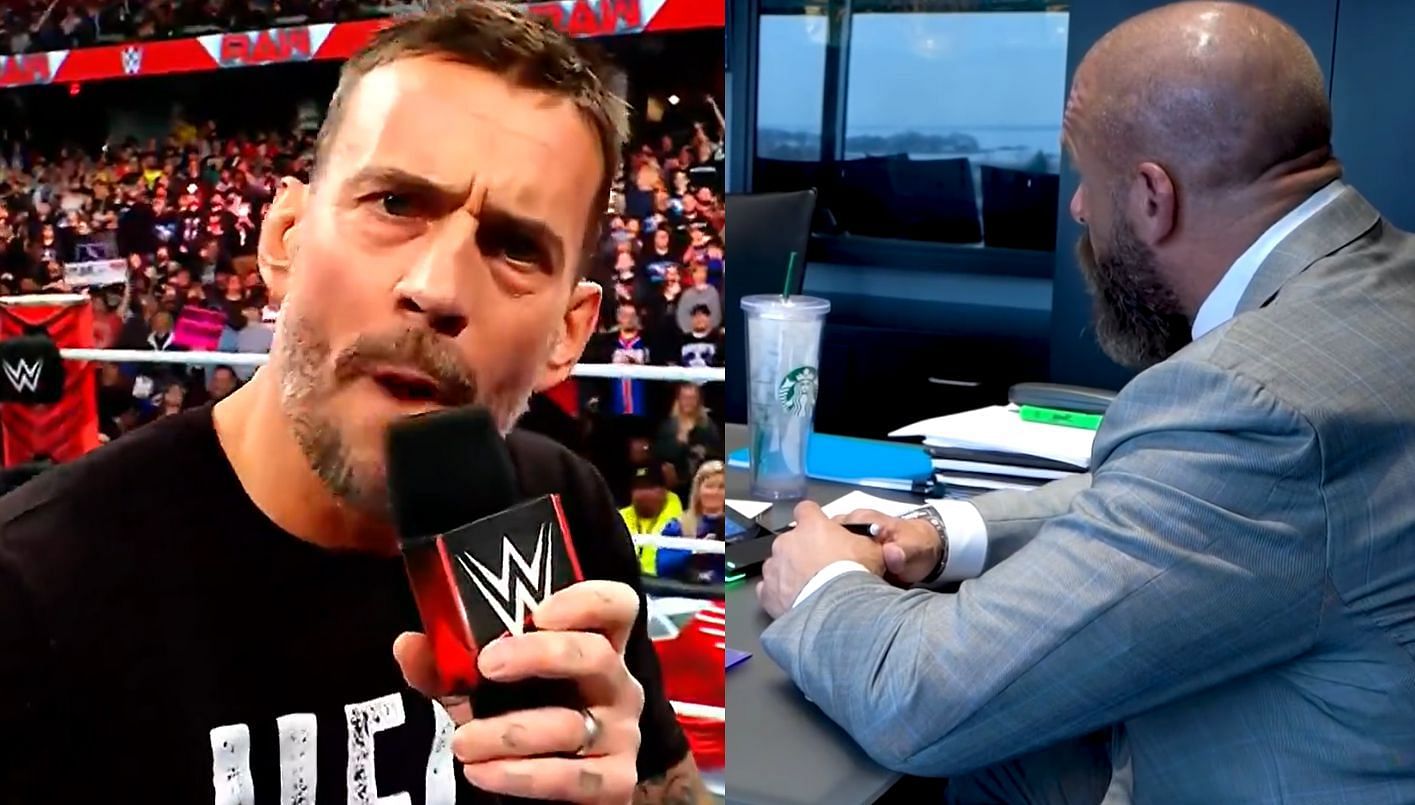 CM Punk (left); Triple H (right)