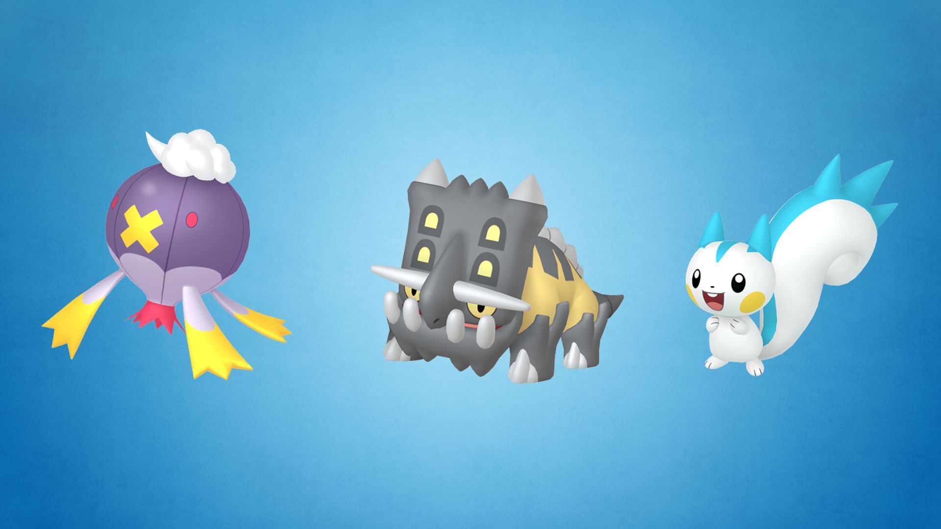 Drifblim, Bastiodon, and Pachirisu (Image via The Pokemon Company)