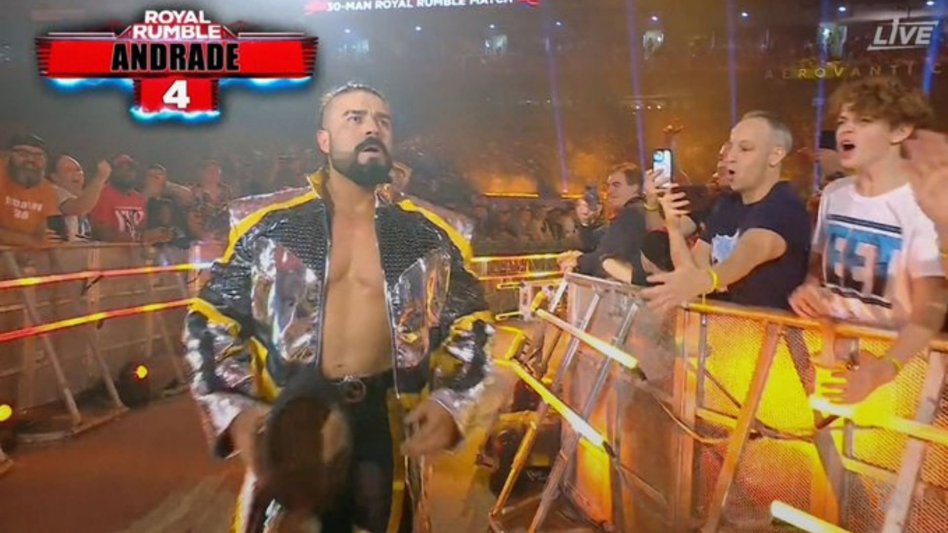 Andrade El Idolo is back in WWE (Image Credits: Royal Rumble screengrabs on X)
