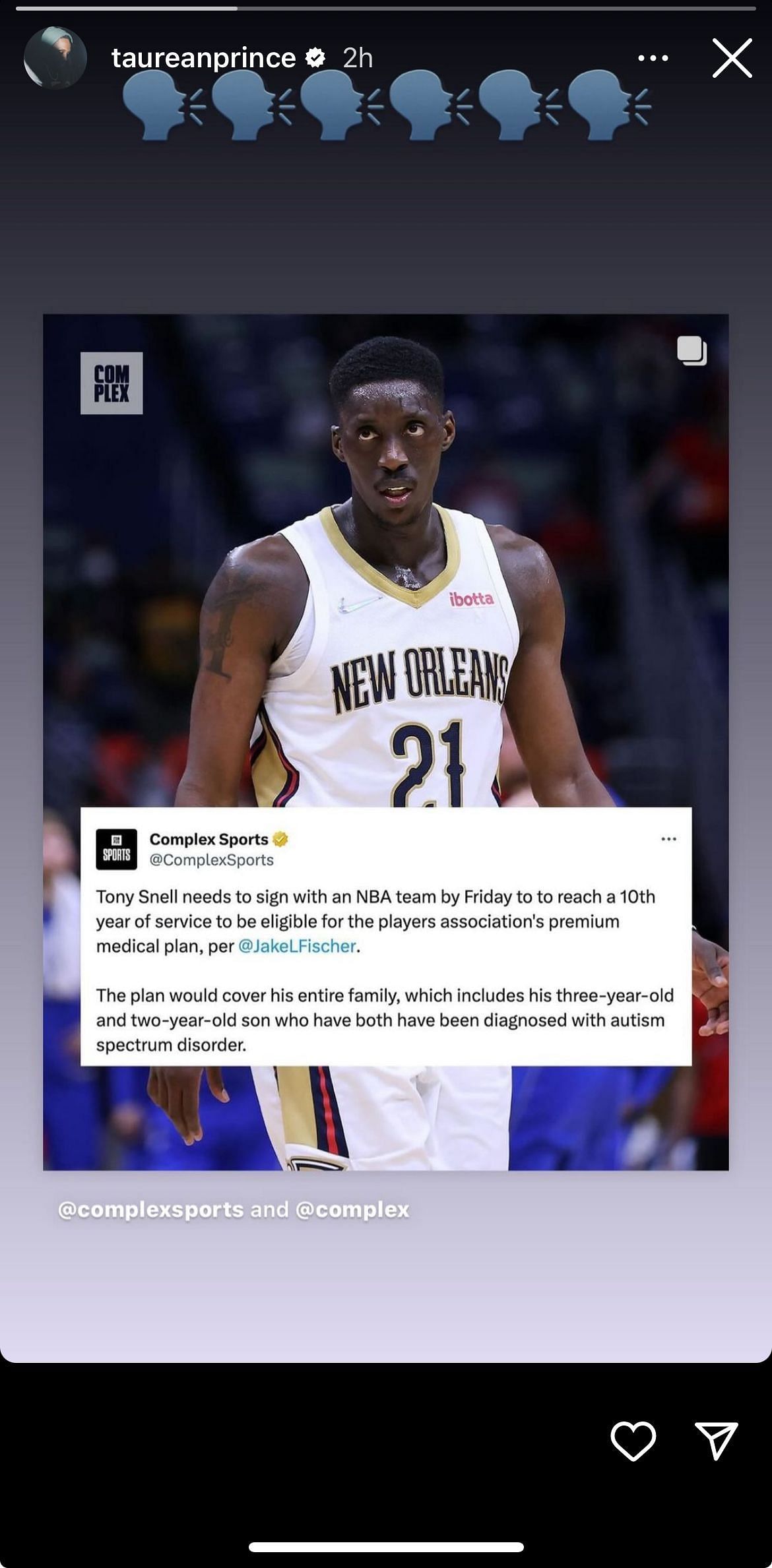 Taurean Prince wants the NBA to sign Tony Snell.
